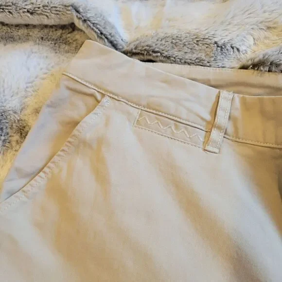Garnet Hill organic cotton chino wide leg, khaki size 14